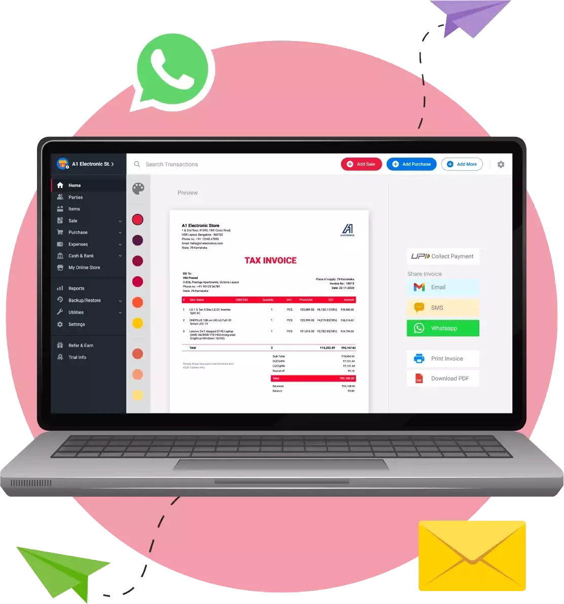 Vyapar dashboard screenshot